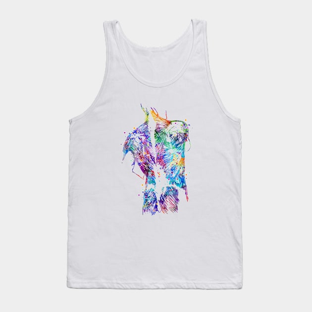 Human Back With Muscles Blue Purple Watercolor Gift Tank Top by LotusGifts